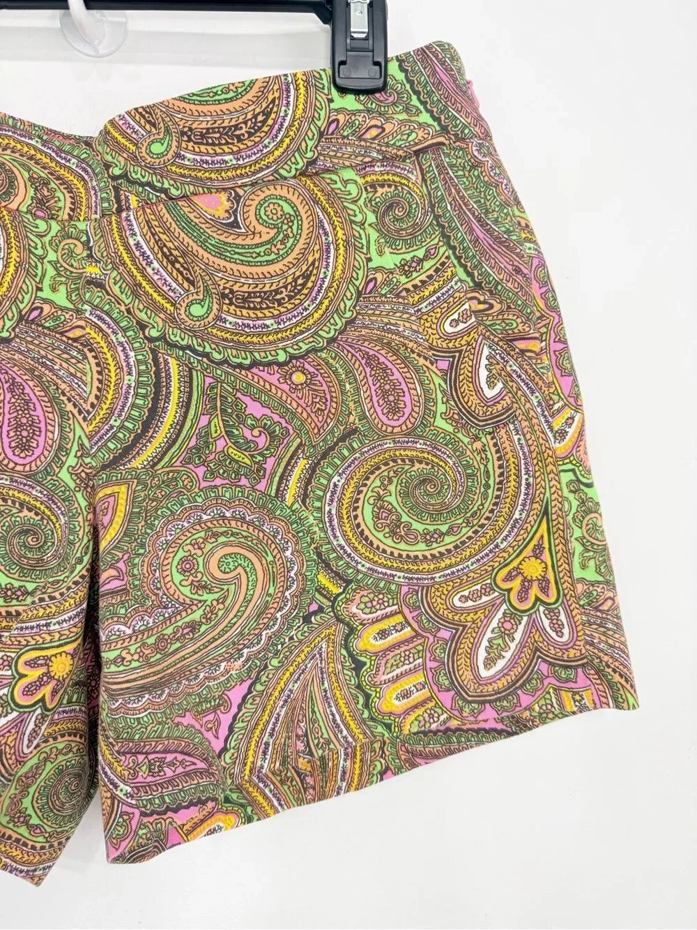 J. Crew Factory Orange Green Paisley Print Preppy Shorts